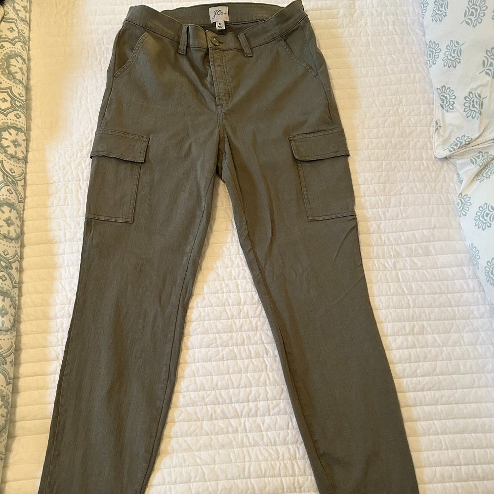 J Crew army green slim cargo pants